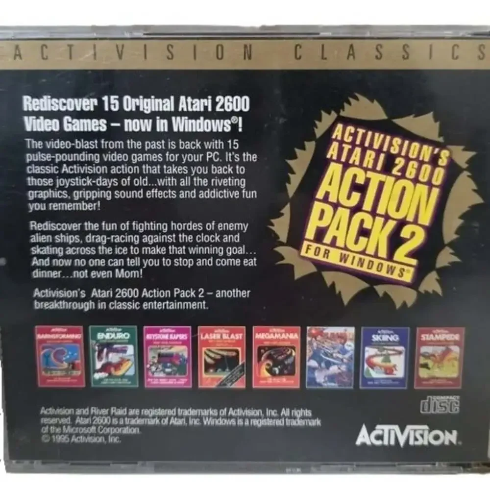 Vintage Activision's Atari 2600 Action Pack 2 (CD ROM, 1995) Big Box~ FREE SHIP!